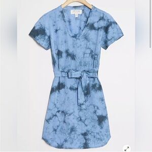Anthropologie Blue Tie-Dye Dress